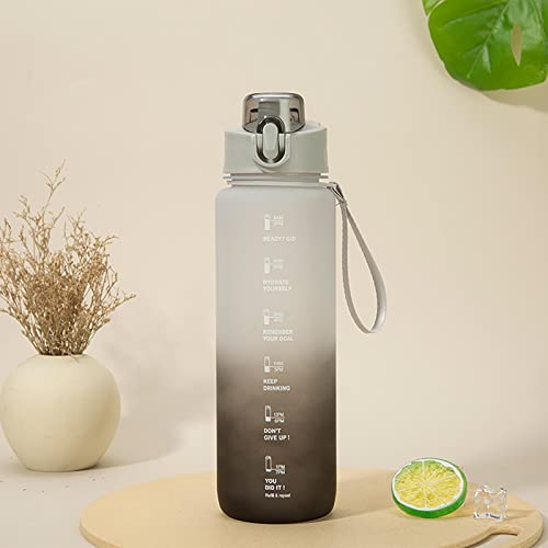 1L Water Bottles Big Water Bottle with Straw Reusable Water Bottle with Time Marker Motivational Sports Water Bottle Waterbottles Plastic Clear Water Bottles Cute Stuff Summer Essentials Gifts for Men