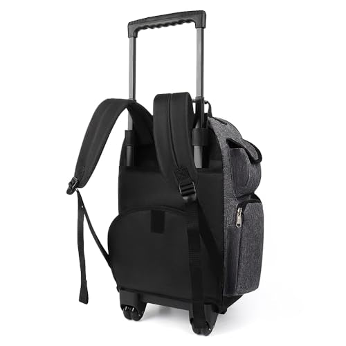 20" 2-in-1 Rolling Backpack,Backpack for Travel w/Wheels | Trolley Suitcase w/Telescopic Handle,Lightweight,Durable, Travel-Friendly, Unisex,2560-20''-Grey - color: JH-2560-Grey-20