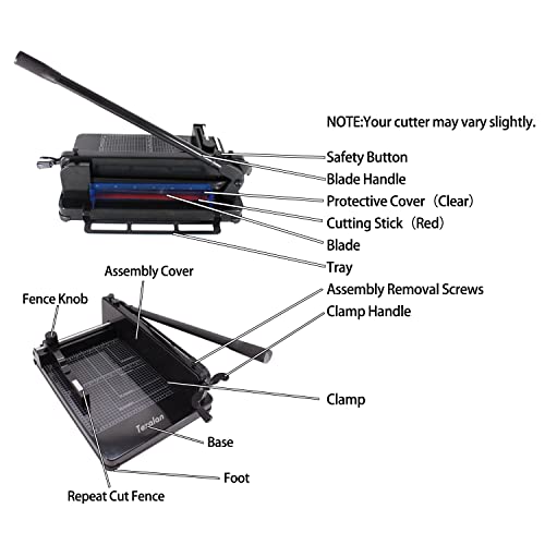 TEXALAN(R) Heavy Duty Guillotine Paper Cutter Black 400 Sheets Stack Paper Trimmer (A3-17'' Paper Cutter) - size: A3-17'' PAPER CUTTER