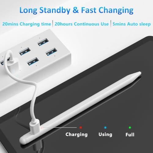 Stylus Pen for iPad (2018-2026), Fast Charging & Palm Rejection Pencil for Apple iPad A16 11th/10th-6th Generation, Pro 11“13” M4/12.9 inch, Air 11/13 inch M3 2025&M2 2024/5/4/3rd, Mini A17 Pro/6/5th