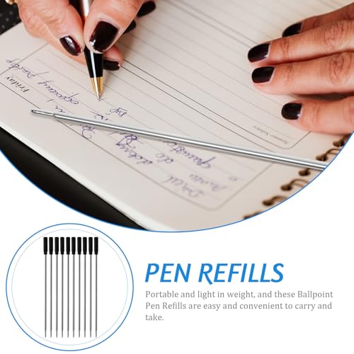 20Pcs Gel Ink Pen Refills Medium Point Metal Replacement Refills for Office Students and Creative Writing Easy to Install Smooth Writing Black Ink Pens