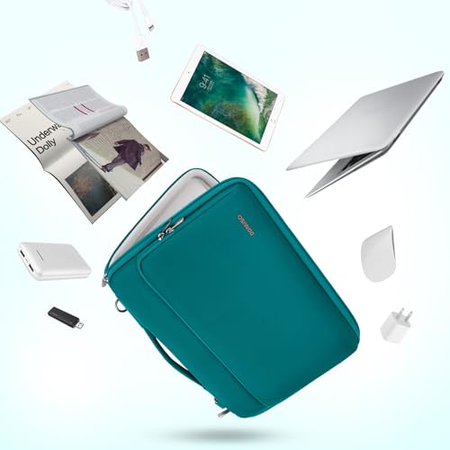 DOMISO 16 inch Laptop Sleeve Protective Case Cover Compatible with 16 16+ inch HP Dell ASUS Lenovo Chromebook,Waterproof Computer Cases Bag with Handle,Turquoise