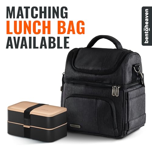 Bentoheaven Bento Box Adult, Stackable Lunch Box, 40 oz, Bingo Flamingo | BPA-free, leakproof and microwave-safe with 2 compartments, utensils, chopsticks, divider and sauce cup for men and women. - color: Bingo Flamingo