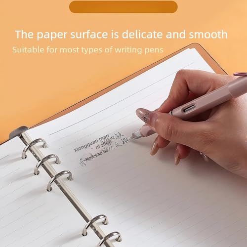 A5 Binder Refill Paper, 6-Hole Cornell Ruled, 160 Sheets No Bleed | 160 Sheets/320 Pages, Cornell Note Taking System, College Ruled, Thick No Bleed Paper, A5 6-Ring Binder Planner Inserts - style: Ruled Lined Paper
