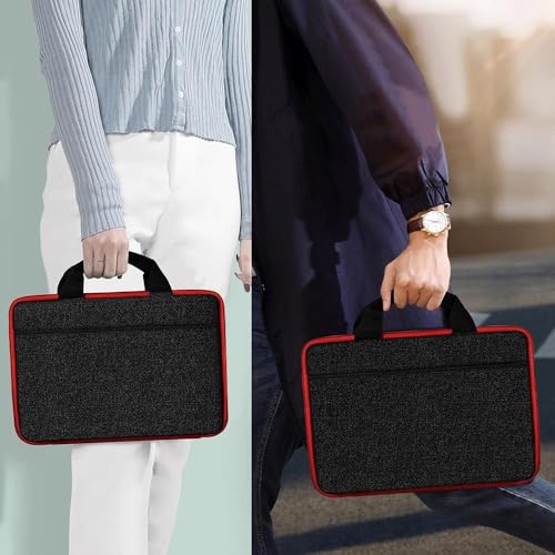 Hseok Laptop Case 13.3-14 Inch Sleeve,TSA Shockproof Computer Handbag,Compatible with MacBook Neo/Pro 14 M5/M4/M3/M2/M1,All Models 13.3" MacBook Air/Pro,XPS 13/14,Most 13-14 Notebooks,Black-red - color: Black-red