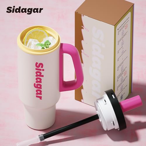 36oz Insulated Tumbler with Handle, Stainless Steel Water Bottle, Leak-Resistant Travel Coffee Mug with Push Button Lid, Cup Holder Friendly for Tea & Daily Use, White - color: Cloud White