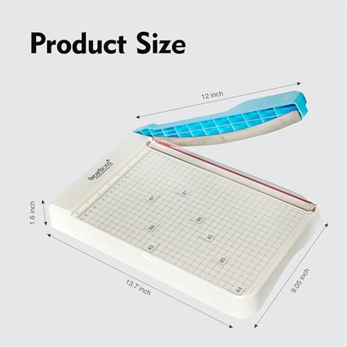 12 inch Paper Cutter, Guillotine Paper Cutter Heavy Duty, with Storage Worklion Precision Paper Trimmer with Safety Lock, Thickened Metal Based Cutting Board for Crafting Cardstock Photos