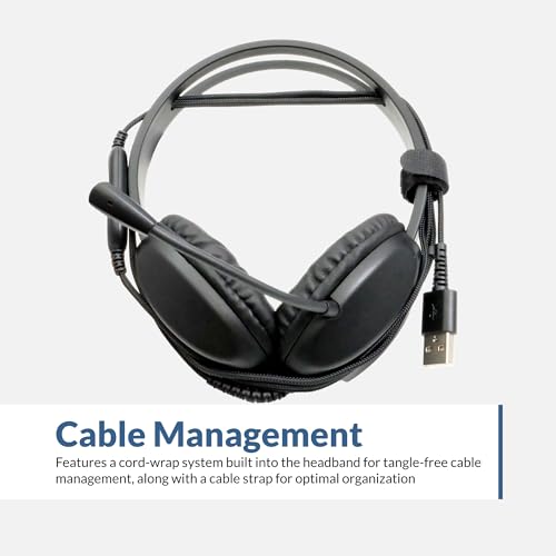 Cyber Acoustics USB-A Stereo Headset (AC-4006) - Durable, Crisp, and Clear Communication in K-12 Classrooms or Home, Made with 60 Percent Recycled Plastic (Pack of 2) - size: 1 Unit - USBA (Pack of 2)