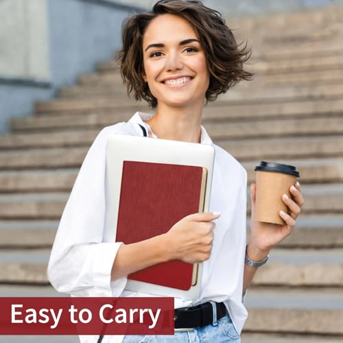 Lined Journal Notebook for Work College Ruled Note Book 7.2"x9.6" B5 PU Leather Daily Journaling 160 Pages for Women Men Writing Home School Supplies Business (Red) - color: 08-Red-1pack, style: B5 Lined 160pages