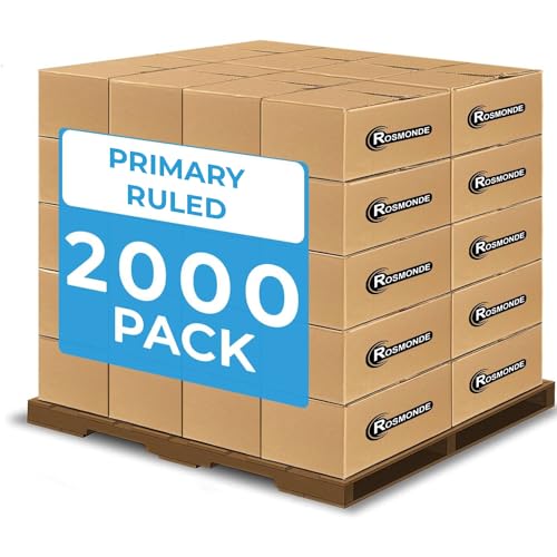 Rosmonde 2000 Pack (Pallet) Composition Notebooks Bulk, Primary Ruled, Full Pallet of Composition Notebooks, 100 Sheets (200 Pages), 9-3/4 x 7-1/2, Bulk Notebooks for Grades K-2, 4-7 Days Transit - size: 2000 Pack | Full Pallet, style: Primary Ruled - Col