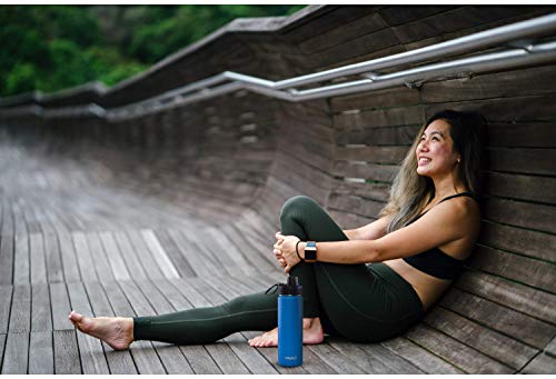 DRINCO Stainless Steel Water Bottle Spout Lid Vacuum Insulated Double Wall Water Bottle Wide Mouth (40oz 32oz 22oz 18oz 14oz) Leak Proof Keeps Cold or Hot (22 oz, 22oz Royal Blue) - color: 22oz Royal Blue, size: 22 Ounces