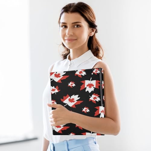 Canada Flag Canadian Maple Leaf 3-Ring Binder,1.5 Inch D-Ring Organizer Folder Clipboard Binder for Work Office School - color: Coloe8