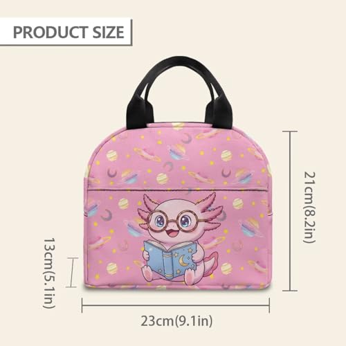 Kawaii Axolotl Kids Lunch Bag Large Capacity Kids Insulated Lunch Box Bag Thermal Picnic Cool Bags Lightweight for Work School Picnic Camping - color: Kawaii Axolotl