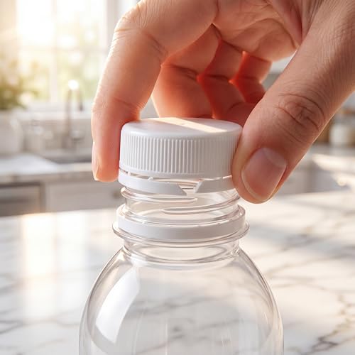 EONJOE 12pk 8oz Dishwasher Safe Plastic Bottles, BPA-Free for Juice & Milk | Durable food-grade PP5 bottles. Dishwasher & freezer safe, heat-resistant for hot or cold drinks, leak-proof caps. - color: 12pcs-8oz