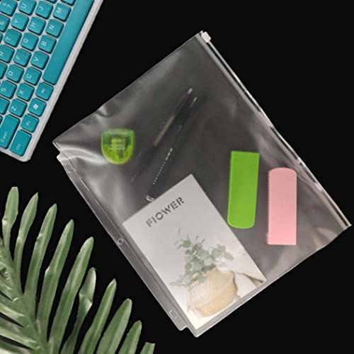 YoeeJob 3 Holes Clear PVC Zipper Binder Pocket Insert Pages Letter Size, 8 1/2" x 11 Loose Leaf Binder Filing Storage Bags 15 Per Pack - color: Black, size: 15 Packs