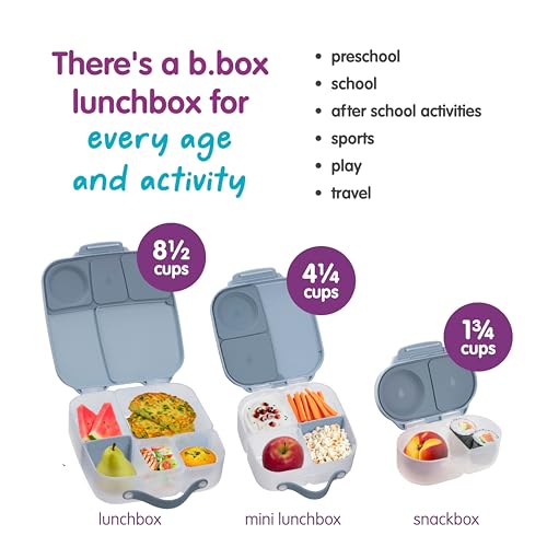 b.box Mini Lunch Box Kids | 4.25 Cup Leak Proof Bento Box for Kids Ages 3+ | 3 Compartment Snack Containers, School Lunch Container, Dishwasher Safe, BPA-Free, PFAS-Free - Chill Out - color: Chill Out, size: 1-pack
