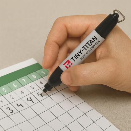 Tiny-Titan EXTRA Fine Point, Mini Markers, Permanent Ink, Metal Tip, Keychain Clip, Golf Ball Marker, Clip On Nurse's Badge - Black Ink - EXTRA Fine Point - 2 Pens