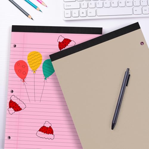HAUTOCO 2 Pack 8.5 x 11 Legal Pads Pink Wide Ruled Notepads Perforated Writing Pads, 30 Sheets Per Notepad, 3-Hole Punched Paper, Writing Note Pads for School, Home, Office, Business - color: Pink