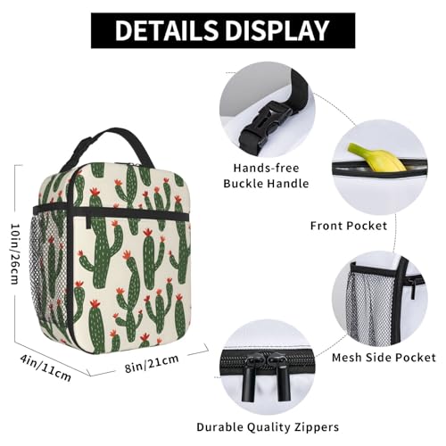 Insulated Lunch Box for Kids Boys Girls, Reusable Lunch Bag for School, Office, Work, Picnic, Travel, Desert Cactus Lunch Box - color: lunch box 93