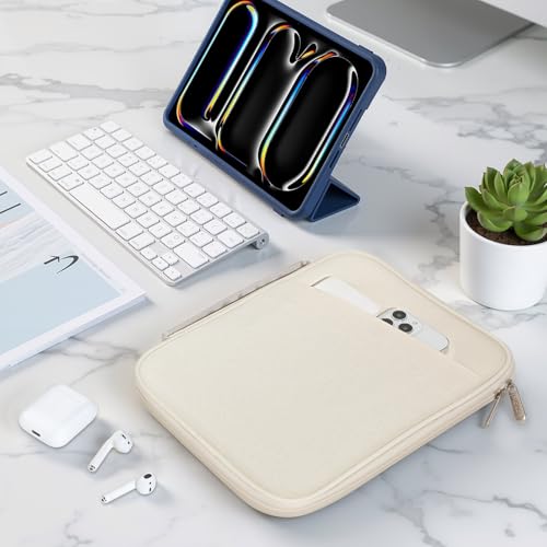 MoKo 9-11 Inch Padded Tablet Sleeve Protective Carrying Case for 11" iPad Air M4 2026, iPad A16/Pro 11 M5, i-Pad 10th/Air 5/4th 10.9, iPad9/8. 10.2, Tab S8/S9 11, Tablet Bag with Handle, Beige - color: Beige, size: 9-11 Inch