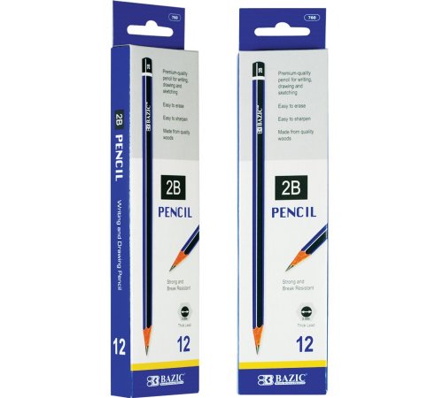 BAZIC #2B Premium Wood Pencil (12/Pack) (Case of 144) - size: 12 Count (Pack of 144)
