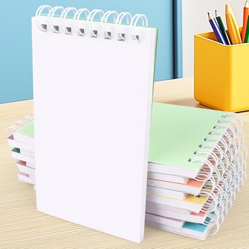 Atiloy 24 Packs Pocket Notebook Mini Notebooks Bulk Small Spiral Notepad for Work, Home, Office, School, Gifts, 8 Colord - style: Multicolor