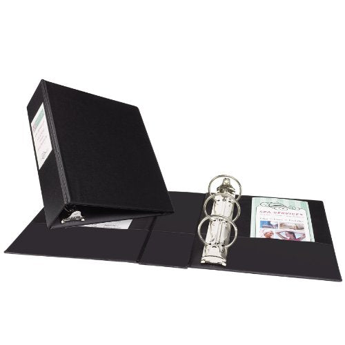 AVERY Mini Binder 2 Inch Round Rings Black | 5.5 x 8.5 Inch | Holds 375 Sheets | With Interior Pockets | Pack of 6 - size: 2" (Pack of 6)
