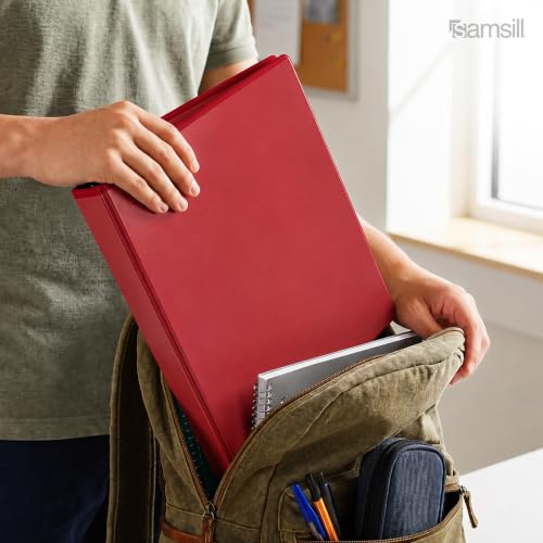 Samsill 1 Inch 3 Ring Binder, Economy Round Ring, Clear View Cover, 200 Sheet Capacity - for School, Home, Office - Red - color: Red, size: 1-Pack, style: 1-Inch