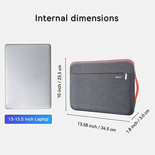 Voova Laptop Sleeve Case 13 13.6 Inch with Handle, 360°Protective Waterproof Slim Computer Bag Cover Compatible with MacBook Air 13 M1/M2/M3/M4 2020-2024, MacBook Pro 13, IPad Air/Pro 13, Grey - color: Grey, size: 12.6-13.6 Inch