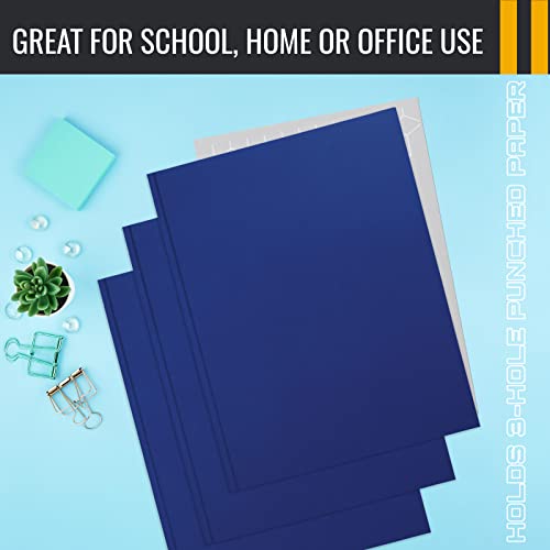 Better Office Products Blue Paper 2 Pocket Folders with Prongs, 50 Pack, Matte Texture, Letter Size Paper Folders, 50 Pack, with 3 Metal Prong Fastener Clips, Blue - color: Blue