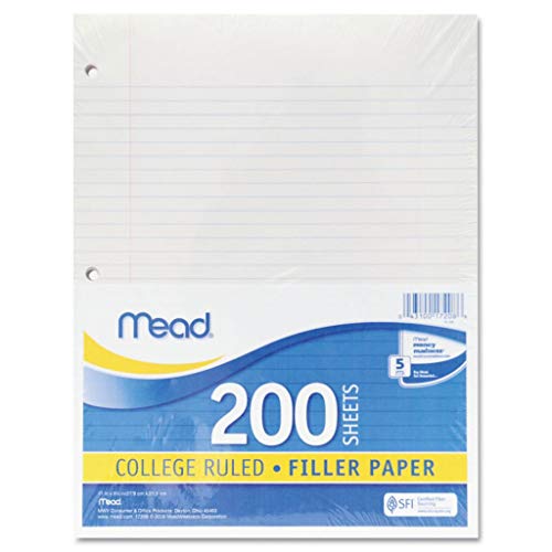 MEA17208 - Dimensions : 81/2 x 11" - Mead Economical Filler Paper - Pack of 200