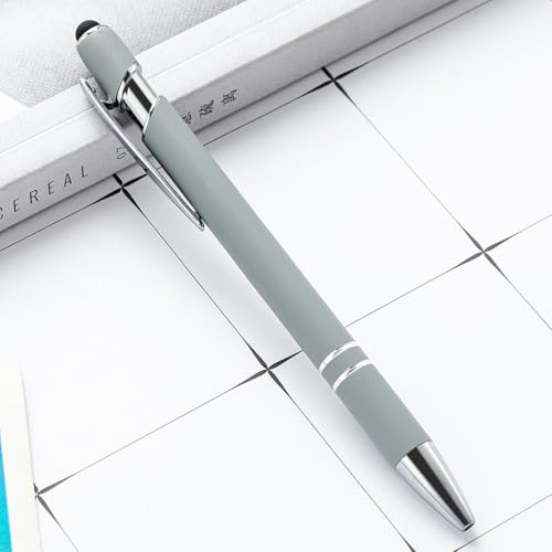 PASISIBICK 8 Pieces Ballpoint Pens, 2-in-1 Stylus Tip Retractable Ballpoint Pen, Metal Stylus Pen for Touch Screens, 1.0 mm Black Ink - color: 8 Pieces Ballpoint Pens-3