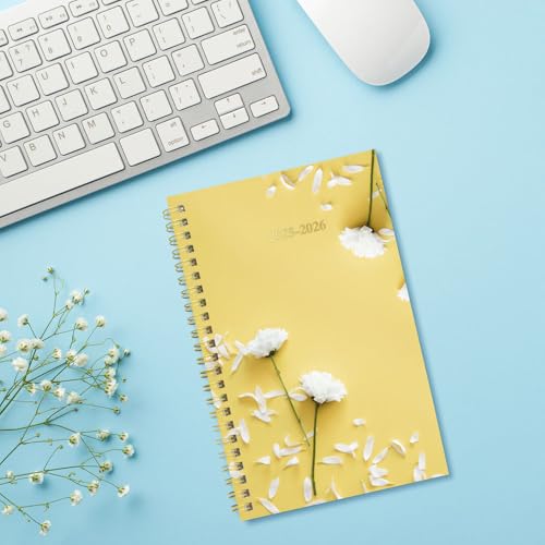 Blueline® Essential Academic Weekly/Monthly Planner, 13 Months, July 2025 to July 2026, Gold Twin-Wire Binding, Poly Cover, 8" x 5", Botanical Design, Yellow (CA114PM.01-26)