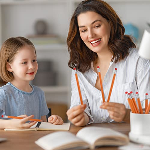 Fainne 48 Pcs Fat Pencils Jumbo Big Thick Large Pencils and 3 Pieces Sharpeners for Kids Beginners Preschoolers Kindergarten School Office Supplies(Orange+Silver,Triangle) - color: Orange+Silver, style: Triangle