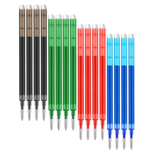 0.7 mm Erasable Gel Ink Pen Refills Compatible with Frixion Friction, Smooth Writing Multicolor Retractable Fine Point Pen Refill for School Office Home Art (4 Colors, 16) - style: 4 Colors
