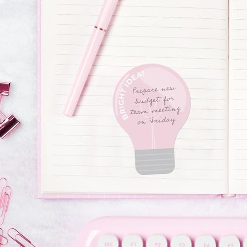 Lightbulb Shaped Sticky Note Pad Assortment/Set of 3 / Watercolor Style / 2.6875" x 3.8125" Modern Sticky Notes / 50 Sheets Per Pad/Made in The USA