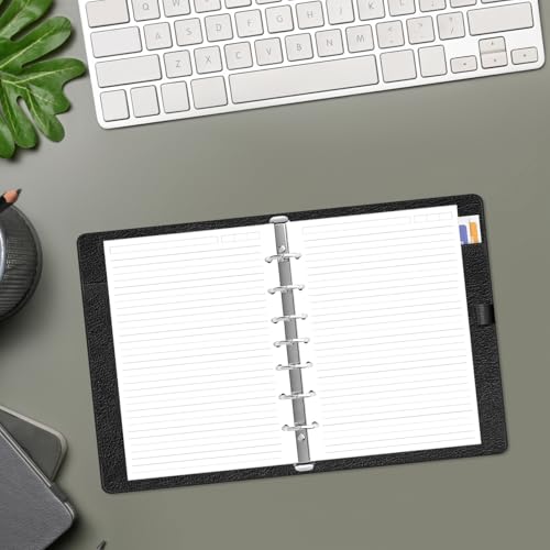 (2-Pack) Mini Binder Lined Paper for 3 or 7 Ring Binders - 200 Sheets/400 Pages Paper Refills, 100gsm, 5.8" x 8.5" - size: 5.8" x 8.5" - 7-Hole, style: 200 Sheets