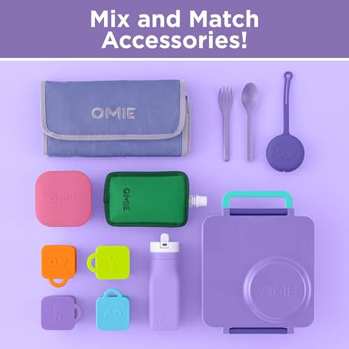Omie OmieBox Kids Insulated Leakproof Bento Lunch Box with Food Jar (Purple Plum) - color: Purple Plum