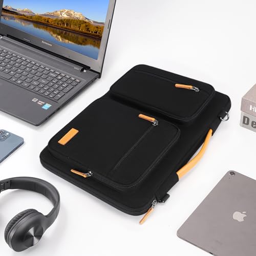 DOMISO 17 inch Laptop Sleeve Protective Case Cover Compatible with 17-17.3 inch HP Dell ASUS Lenovo Chromebook,Waterproof Computer Cases Bag with Handle,Black - color: Black, size: 17 inch