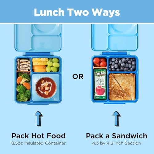 Omie OmieBox Kids Insulated Leakproof Bento Lunch Box with Food Jar (Blue Sky) - color: Blue Sky