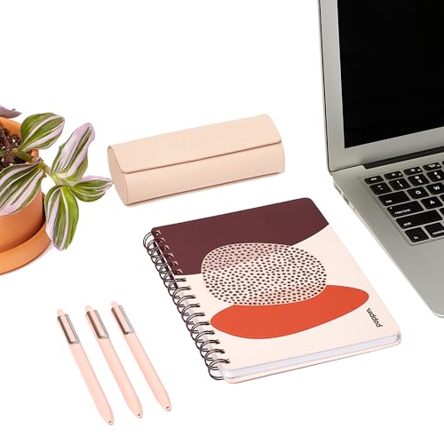 Poppin Small Spiral Notebook, 6" x 8.25" College Ruled Notebook, Easy Tear Pages, Elements Collection (Blush Pink Elements, Small) - color: Blush Elements, size: Small