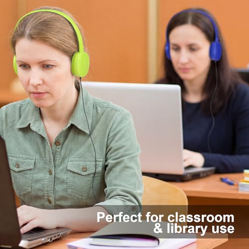 Kanayu 30 Pack Wired Headphones, Adjustable On Ear Headphones, Kids Headphones with Stereo, Children Headphones Earbuds for Kids, Boys, Girls, Schools, Laptop, Travel, Plane, Tablet(Bright Colors) - color: Bright Colors
