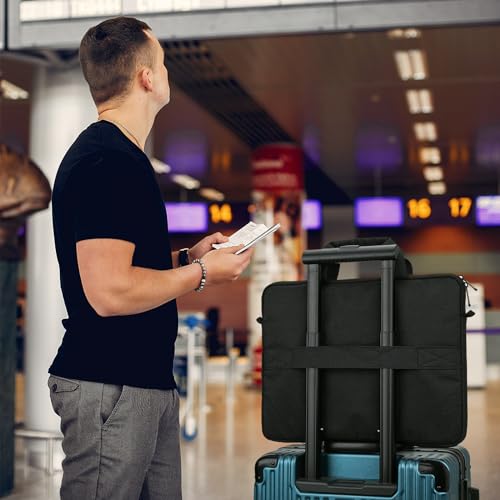 15.6-16 Inch Laptop Sleeve Shoulder Bag Notebook Chromebook Computer Carrying Case Compatible with 15.6 inch Acer Asus Dell HP Thinkpad, Black - color: Black, size: 15.6"-16"