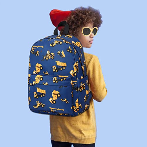 CAMTOP Backpack for Kids, Boys Preschool Backpack with Lunch Box Toddler Kindergarten School Bookbag Set (Engineering Vehicle) - color: Y0110-2 Engineering Vehicle-navy Blue