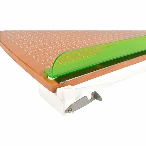 Westcott 16874 15-Inch CarboTitanium Wood Base Guillotine Paper Cutter, Multi-Paper Trimmer with 30 Sheet Capacity