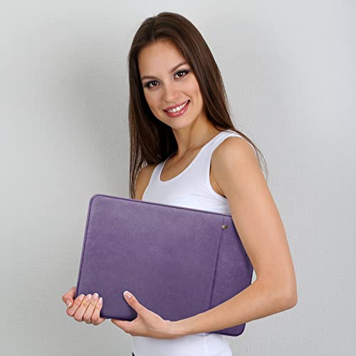 14 Inch Laptop Sleeve Case Water-Resistant Protecive Bag with Front Pocket Retractable Handle Notebook Carrying Case for 14 Inch Chromebook Notebook,Purple - color: Purple, size: 14"