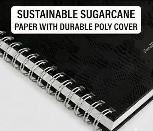 Executive Premium Spiral Notebook, 8.5 x 11.5 in, 84 College Ruled Sheets, Sustainable Sugarcane Paper, Durable Poly Cover, Lay-Flat Binding, Microperforated Pages for Professional & School Use (3-Pack (Black/Blue/Burgundy)) - color: 3-Pack (Black/Blue/Bu
