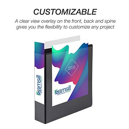 Samsill 4 Pack Durable 1.5 Inch 3 Ring Binders, Round Ring, Clear View Cover for Presentations, Black - color: Black, size: 1.5-Inch