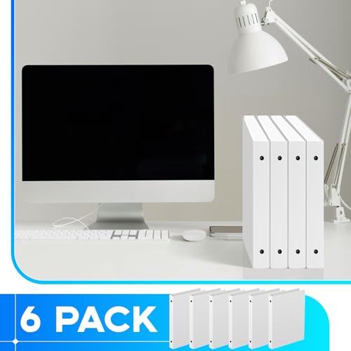 Henoyso 6 Pcs 1 Inch Mini 3 Ring Binders Fits 5.5 x 8.5 Paper, Holds(Capacity 200 Sheets), Plastic Flexible Three Round Rings Small WhiteA5 Binders Bulk for School, Office Use, Photo Album - color: White, size: 1 Inch