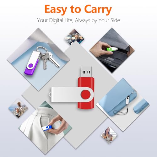 16GB USB Flash Drives Bulk 50 Pack, AreTop USB 2.0 Thumb Drive Bulk | 16GB USB Storage with 50 Pcs Lanyards and Labels, Memory Stick Indicator Design for Data Transfer and Backup - size: 16GB, style: 50PCS